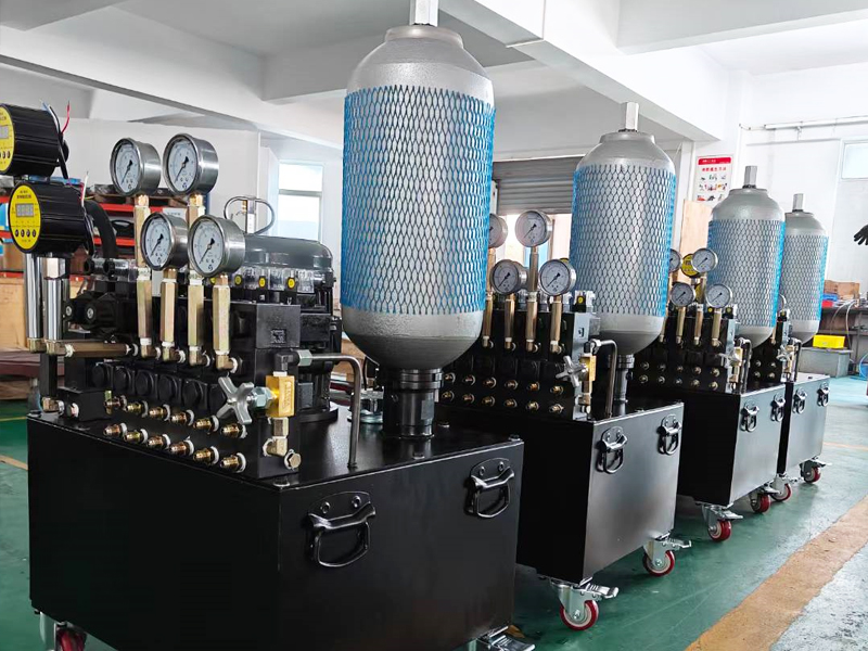 EASTAI finished hydraulic power packs in storage area