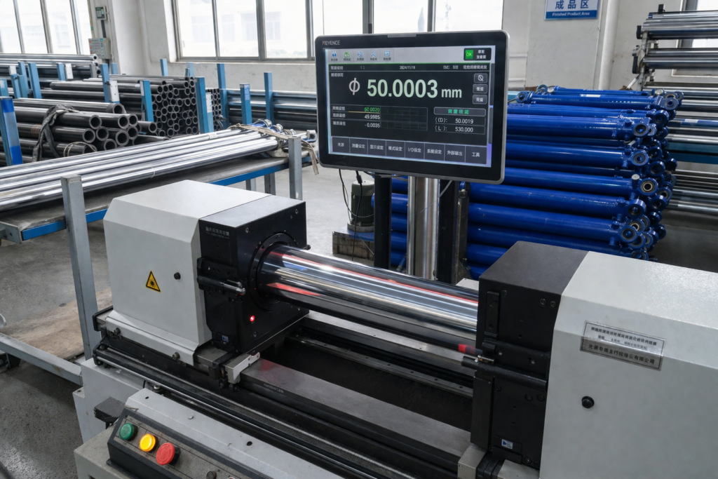 Hydraulic cylinder quality inspection Ra≤ 0.4um honing test